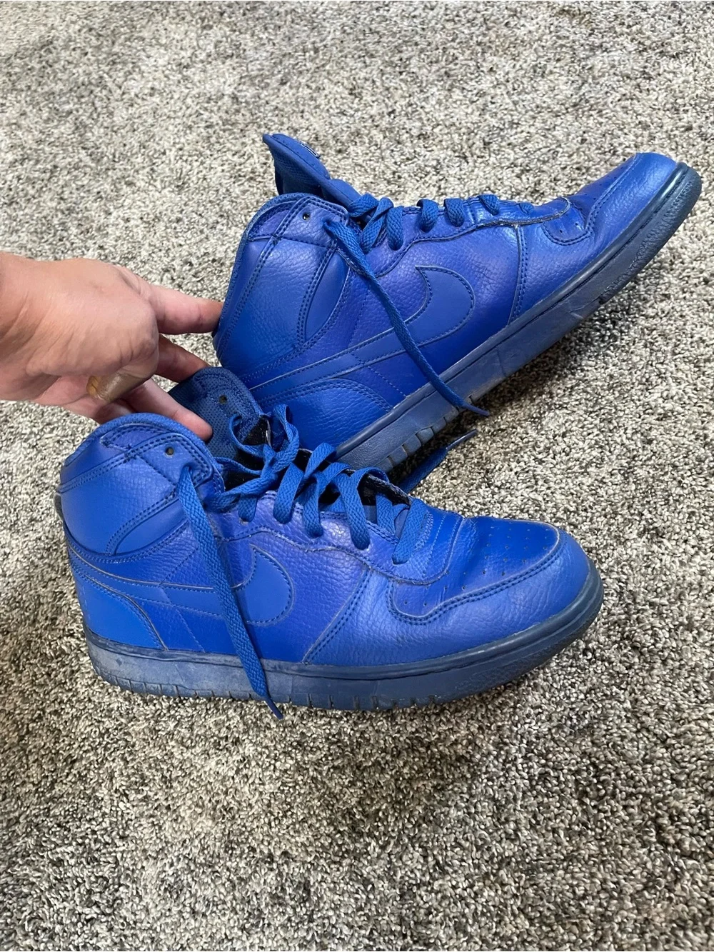 Nike Men's High-Top Sneakers in Blue - Picture 1 of 5